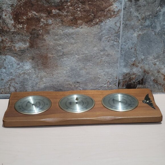 Vintage Price Import Verichron Weather Station Wall Mounted Thermometer Baromete - Picture 6 of 13